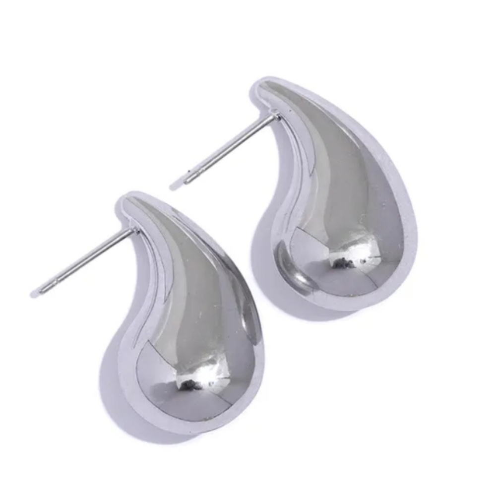 Platinum Plated Drop Earrings.